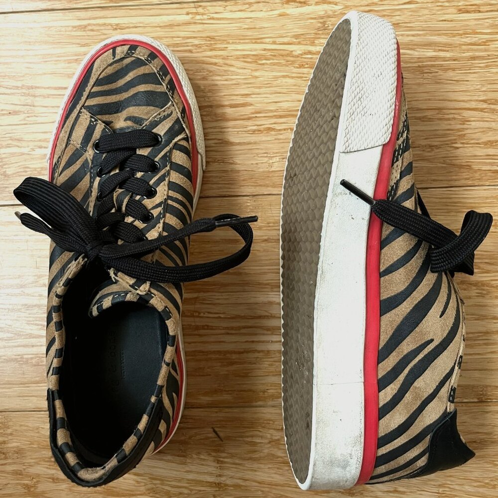 Rag & Bone Suede Tiger-Print Sneakers, Size 7.5